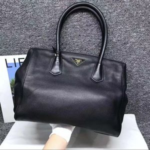 sold-Prada Leather Tote Bag